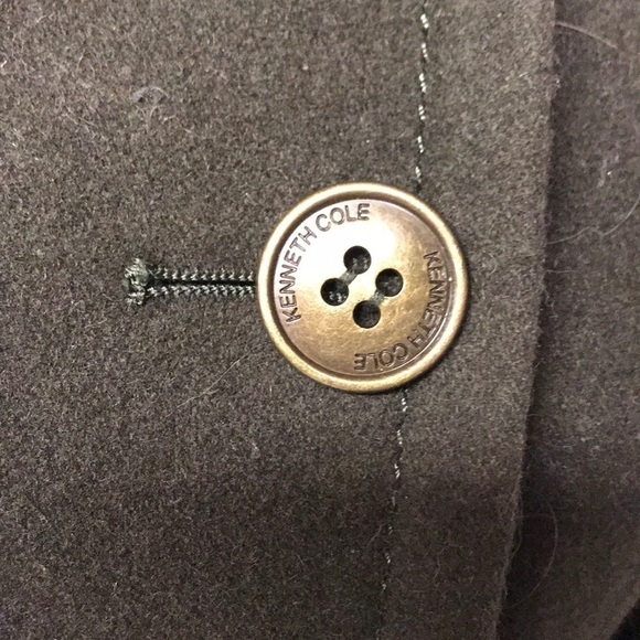 Kenneth Cole Army Green Wool Button Up Coat - Picture 7 of 14